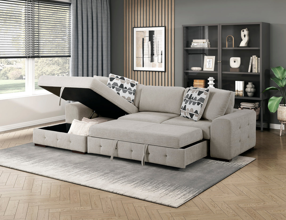 Raife Taupe 2-Piece Sectional with Left Chaise from Homelegance - Luna Furniture
