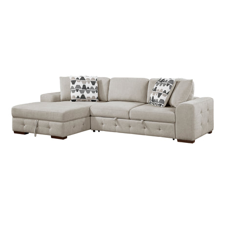 Raife Taupe 2-Piece Sectional with Left Chaise from Homelegance - Luna Furniture