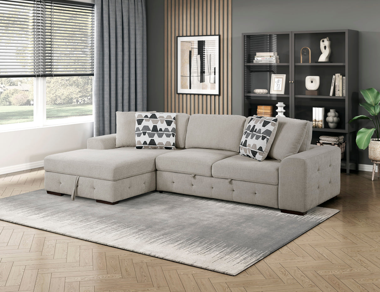 Raife Taupe 2-Piece Sectional with Left Chaise from Homelegance - Luna Furniture