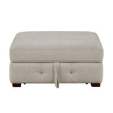 Raife Taupe 3-Piece Sectional with Right Chaise and Ottoman from Homelegance - Luna Furniture