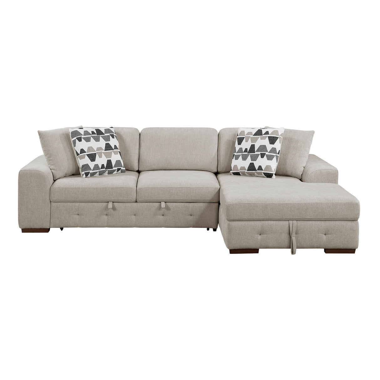 Raife Taupe 3-Piece Sectional with Right Chaise and Ottoman from Homelegance - Luna Furniture