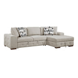 Raife Taupe 3-Piece Sectional with Right Chaise and Ottoman from Homelegance - Luna Furniture