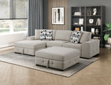 Raife Taupe 3-Piece Sectional with Left Chaise and Ottoman from Homelegance - Luna Furniture