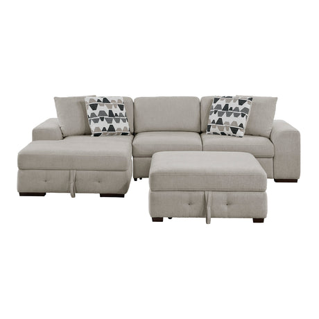 Raife Taupe 3-Piece Sectional with Left Chaise and Ottoman from Homelegance - Luna Furniture