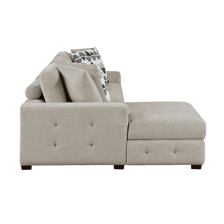 Raife Taupe 3-Piece Sectional with Left Chaise and Ottoman from Homelegance - Luna Furniture