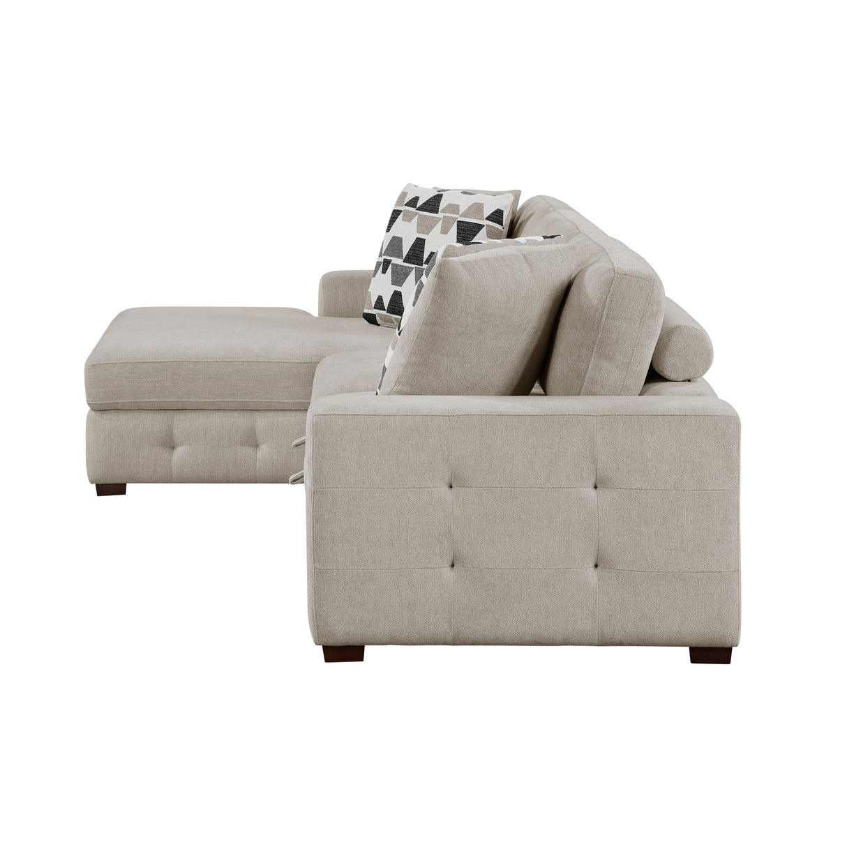 Raife Taupe 3-Piece Sectional with Left Chaise and Ottoman from Homelegance - Luna Furniture