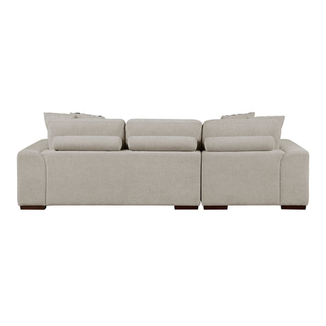 Raife Taupe 3-Piece Sectional with Left Chaise and Ottoman from Homelegance - Luna Furniture