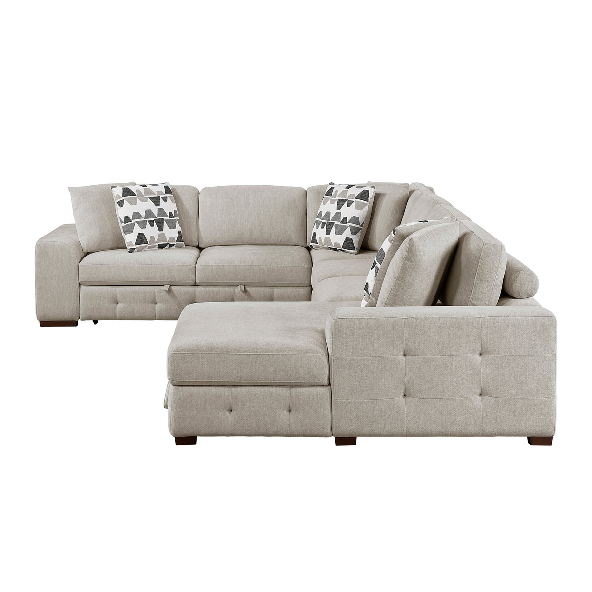 Raife Taupe 4-Piece Sectional with Right Chaise from Homelegance - Luna Furniture