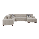 Raife Taupe 5-Piece Sectional with Right Chaise and Ottoman from Homelegance - Luna Furniture
