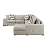 Raife Taupe 5-Piece Sectional with Right Chaise and Ottoman from Homelegance - Luna Furniture