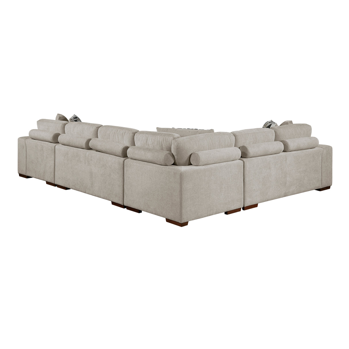 Raife Taupe 5-Piece Sectional with Right Chaise and Ottoman from Homelegance - Luna Furniture