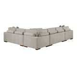 Raife Taupe 5-Piece Sectional with Left Chaise and Ottoman from Homelegance - Luna Furniture