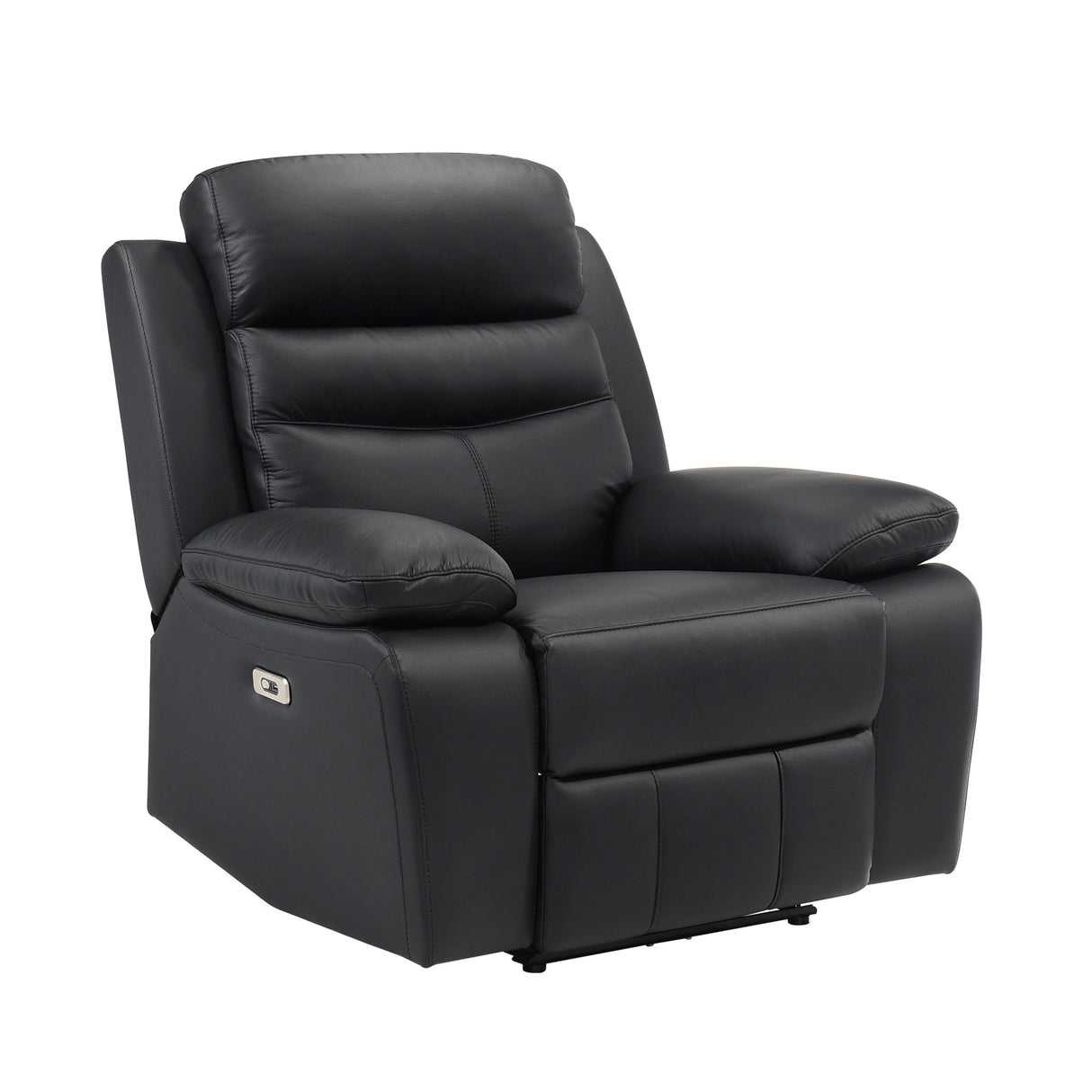 Hancock Black Leather Double Reclining Loveseat from Homelegance - Luna Furniture