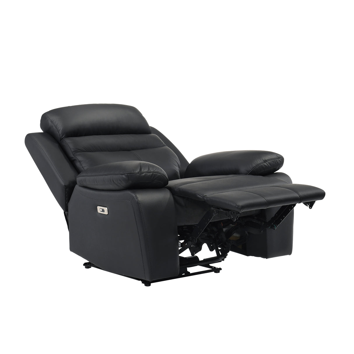 Hancock Black Leather Double Reclining Loveseat from Homelegance - Luna Furniture
