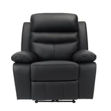 Hancock Black Leather Double Reclining Loveseat from Homelegance - Luna Furniture