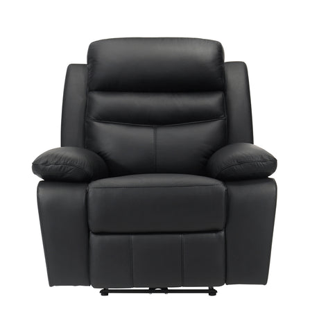 Hancock Black Leather Double Reclining Loveseat from Homelegance - Luna Furniture