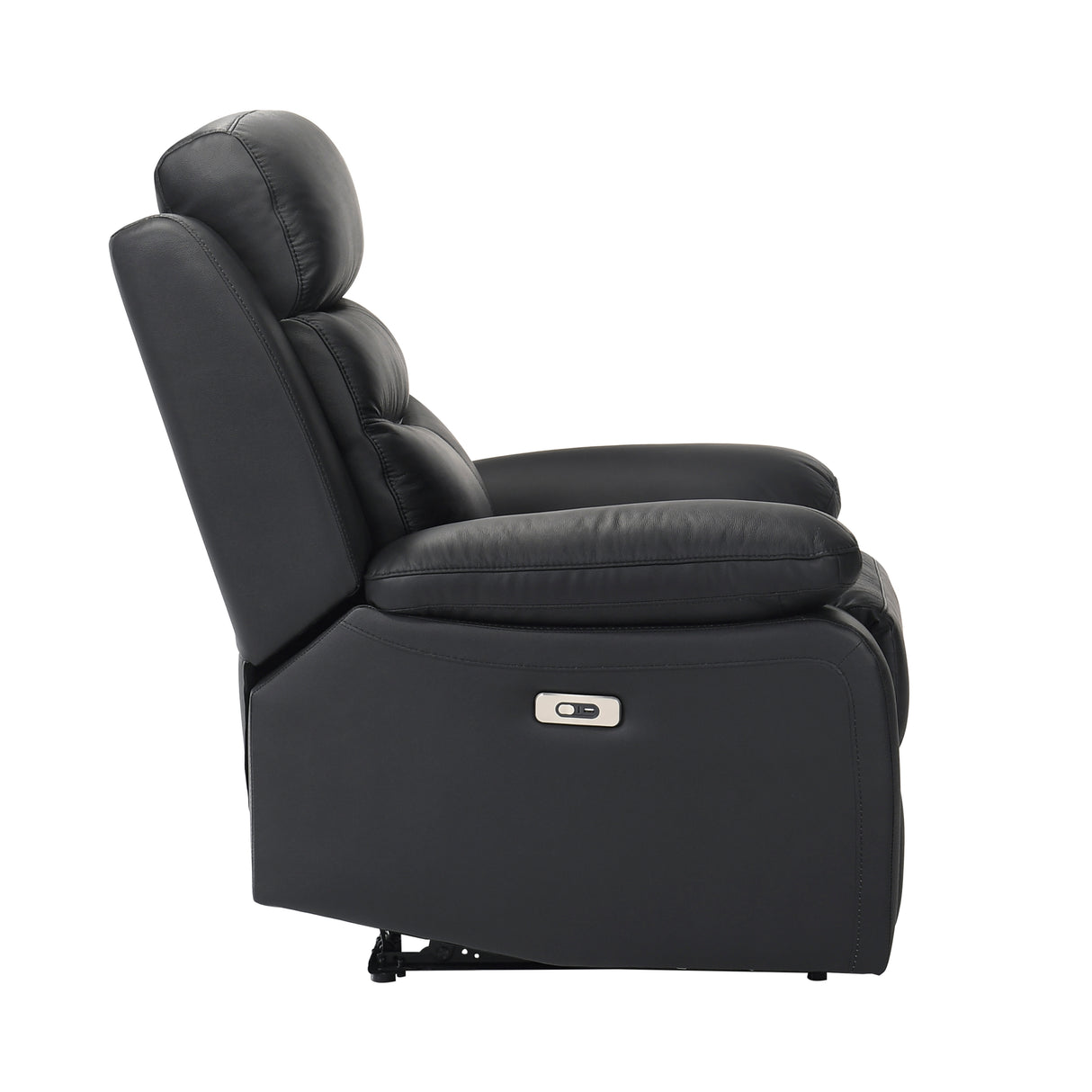 Hancock Black Leather Double Reclining Loveseat from Homelegance - Luna Furniture