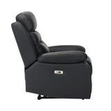 Hancock Black Leather Double Reclining Loveseat from Homelegance - Luna Furniture