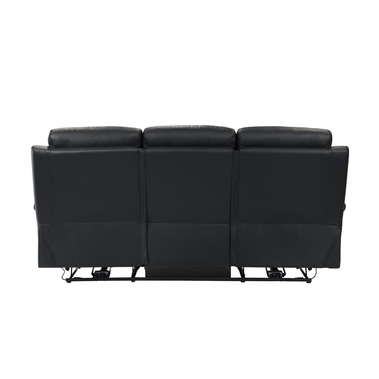 Hancock Black Leather Double Reclining Loveseat from Homelegance - Luna Furniture