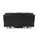 Hancock Black Leather Double Reclining Loveseat from Homelegance - Luna Furniture