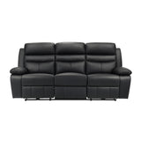 Hancock Black Leather Double Reclining Loveseat from Homelegance - Luna Furniture