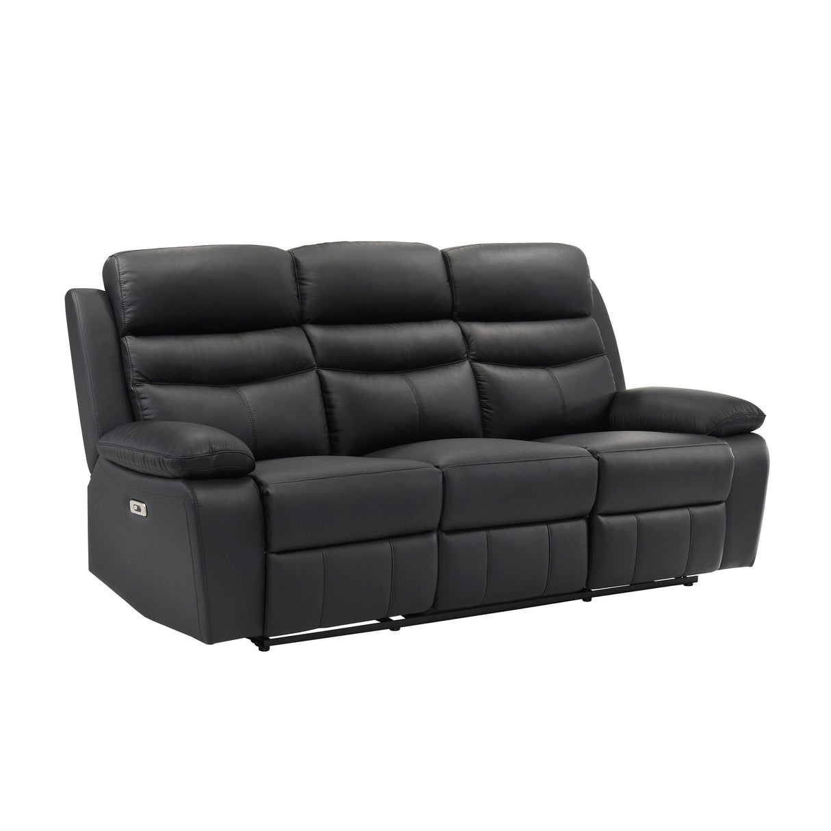 Hancock Black Leather Double Reclining Loveseat from Homelegance - Luna Furniture
