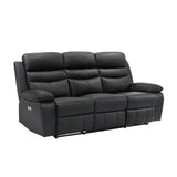 Hancock Black Leather Double Reclining Loveseat from Homelegance - Luna Furniture
