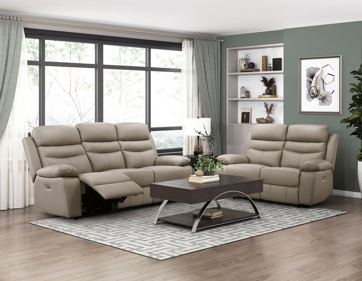 Laconia Dark Gray Leather Reclining Chair from Homelegance - Luna Furniture