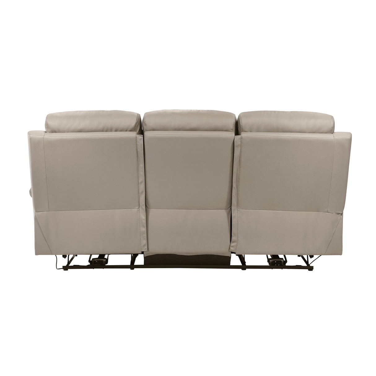 Hancock Latte Leather Power Double Reclining Loveseat from Homelegance - Luna Furniture