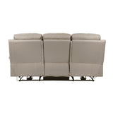 Hancock Latte Leather Power Double Reclining Loveseat from Homelegance - Luna Furniture
