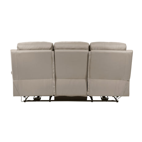 Hancock Latte Leather Power Double Reclining Loveseat from Homelegance - Luna Furniture