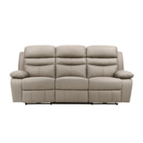 Hancock Latte Leather Power Double Reclining Loveseat from Homelegance - Luna Furniture
