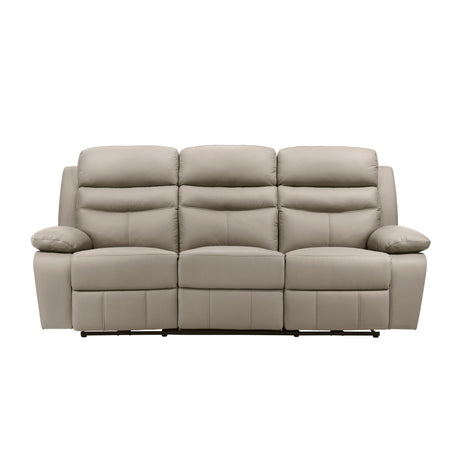 Hancock Latte Leather Power Double Reclining Loveseat from Homelegance - Luna Furniture