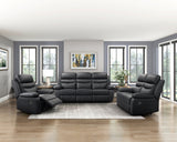 Hancock Black Leather Reclining Chair from Homelegance - Luna Furniture