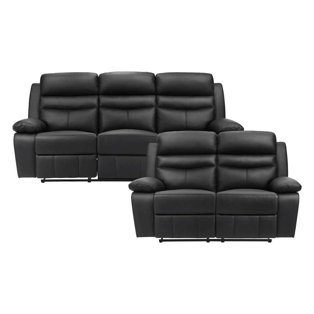 Hancock Black 2-Piece Double Reclining Set from Homelegance - Luna Furniture