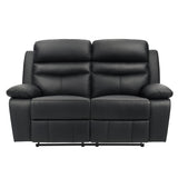 Hancock Black Leather Double Reclining Living Room Set from Homelegance - Luna Furniture