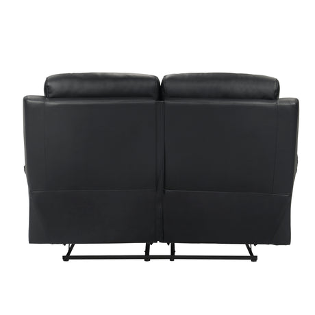 Hancock Black Leather Double Reclining Living Room Set from Homelegance - Luna Furniture