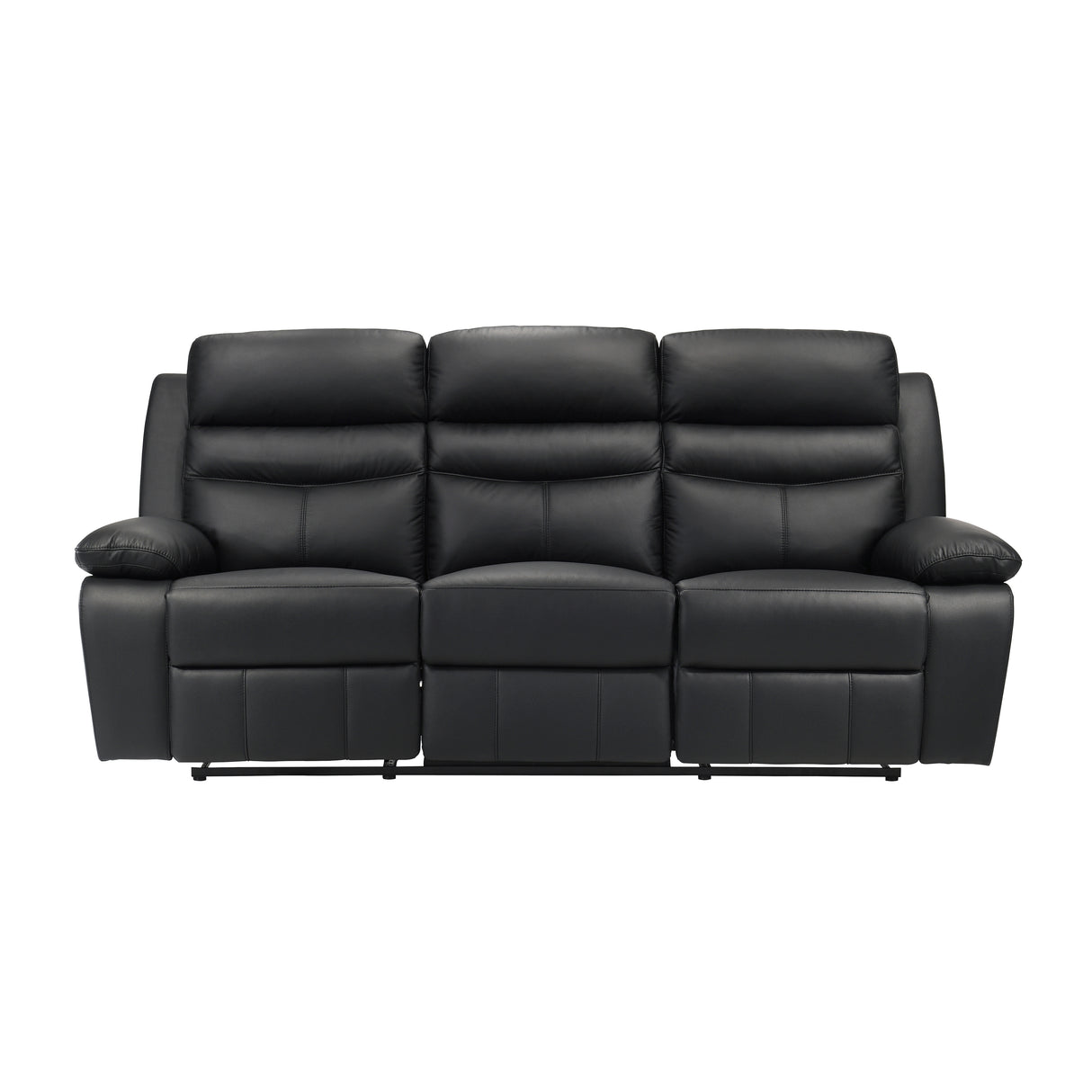 Hancock Black Leather Double Reclining Sofa from Homelegance - Luna Furniture
