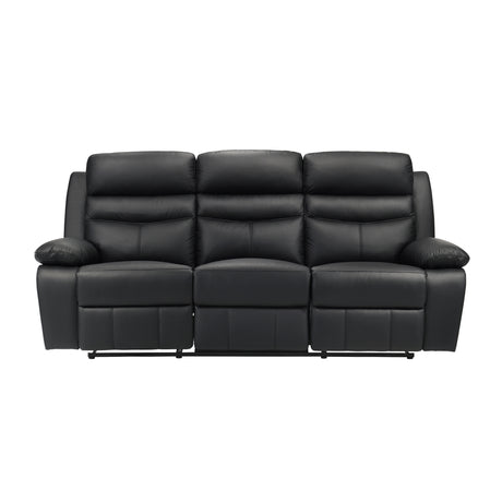 Hancock Black Leather Double Reclining Living Room Set from Homelegance - Luna Furniture
