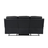 Hancock Black Leather Double Reclining Sofa from Homelegance - Luna Furniture
