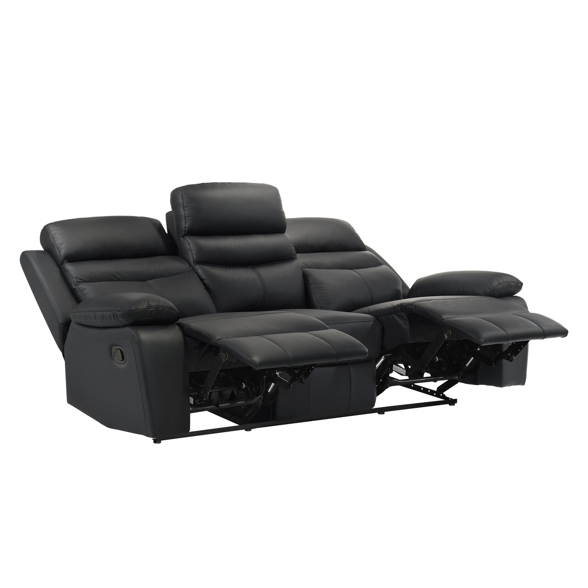 Hancock Black Leather Double Reclining Sofa from Homelegance - Luna Furniture
