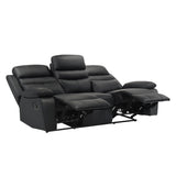Hancock Black Leather Double Reclining Sofa from Homelegance - Luna Furniture