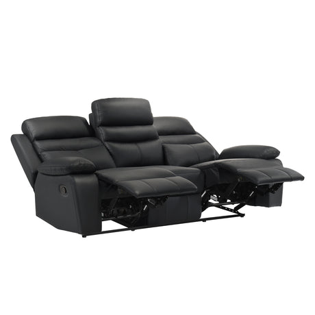 Hancock Black Leather Double Reclining Living Room Set from Homelegance - Luna Furniture