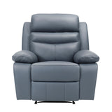 Hancock Blue Leather Reclining Chair from Homelegance - Luna Furniture