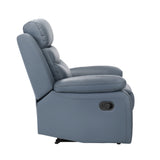 Hancock Blue Leather Reclining Chair from Homelegance - Luna Furniture