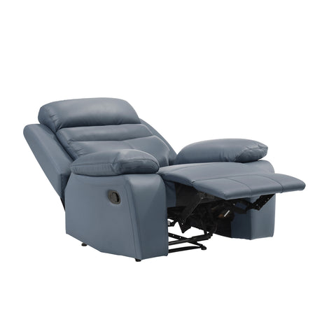 Hancock Blue Leather Reclining Chair from Homelegance - Luna Furniture