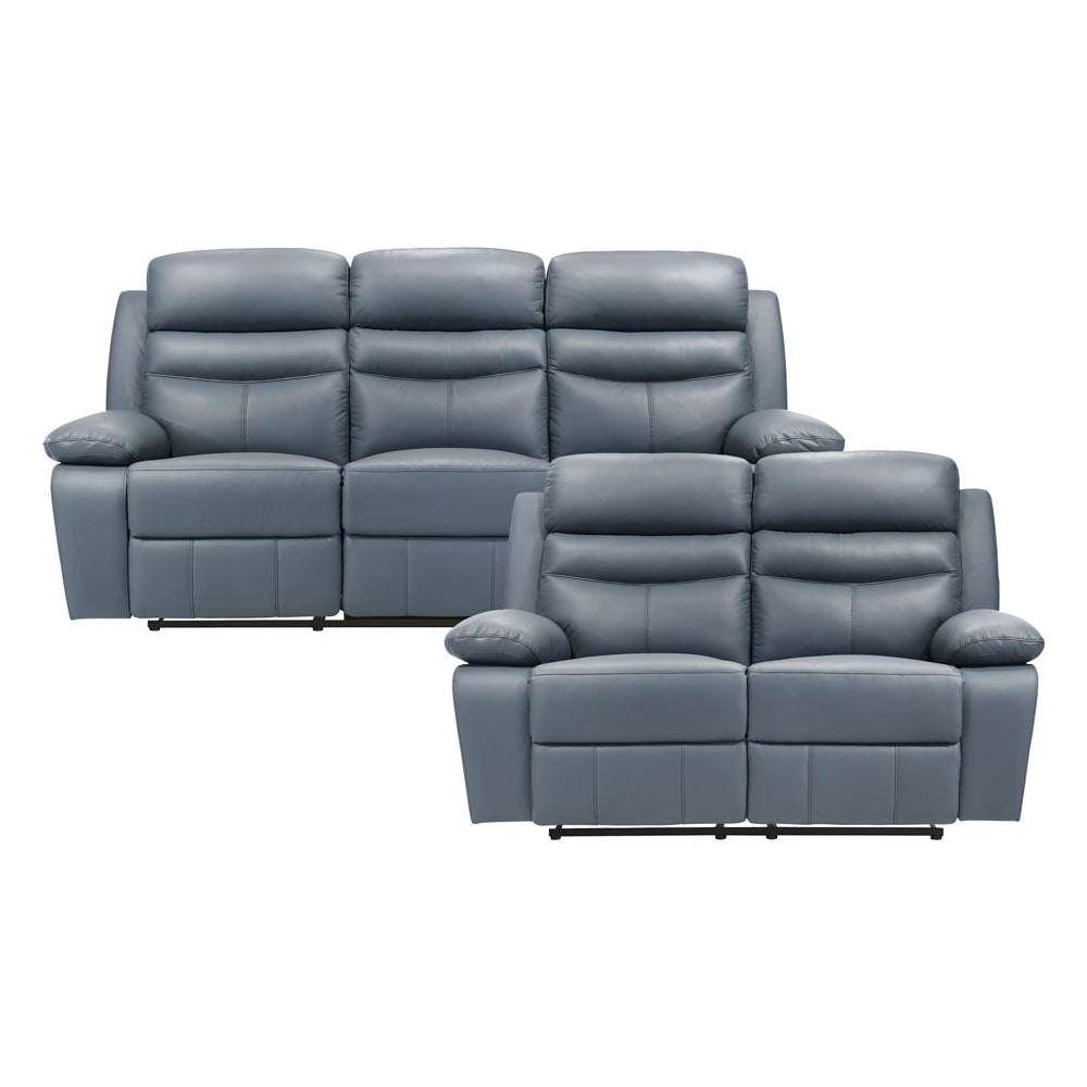 Hancock Blue 2-Piece Double Reclining Set from Homelegance - Luna Furniture