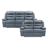Hancock Blue 2-Piece Double Reclining Set from Homelegance - Luna Furniture