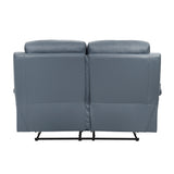 Hancock Blue Leather Double Reclining Living Room Set from Homelegance - Luna Furniture
