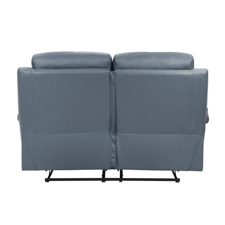 Hancock Blue Leather Double Reclining Living Room Set from Homelegance - Luna Furniture